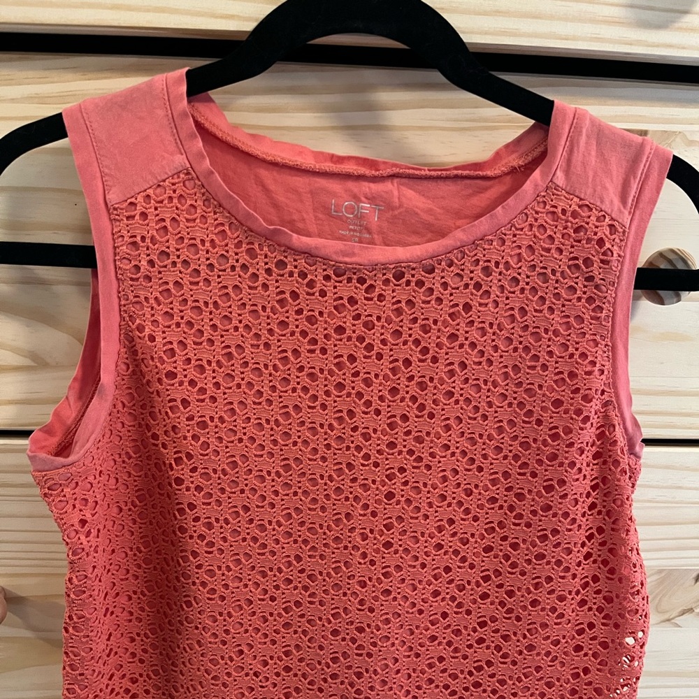 Loft Tank Top with Lace Overlay